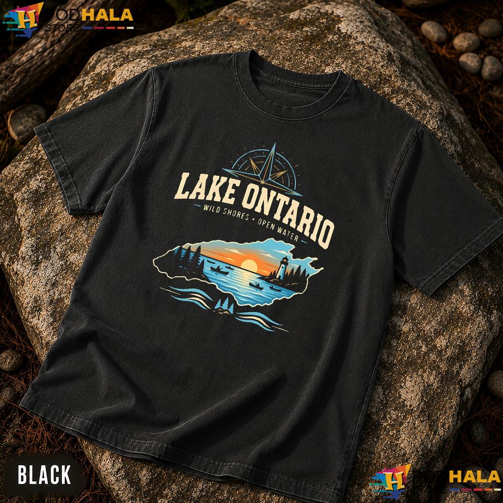 Serene Canoe Lake Ontario Comfort Colors Shirt Artistic Sunset Graphic Serene Canoe Lake Ontario Comfort Colors Shirt Artistic Sunset Graphic