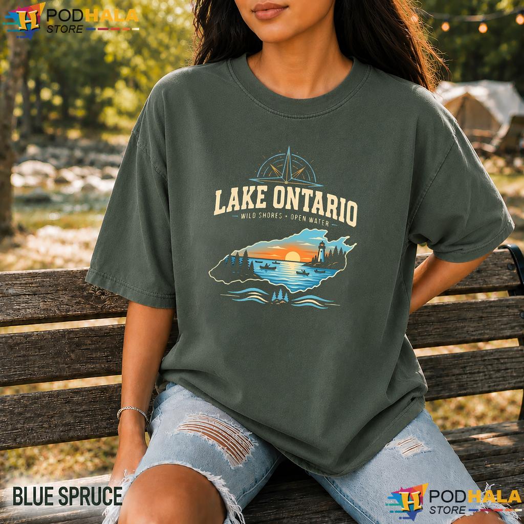Serene Canoe Lake Ontario Comfort Colors Tshirt Artistic Sunset Graphic Serene Canoe Lake Ontario Comfort Colors Tshirt Artistic Sunset Graphic