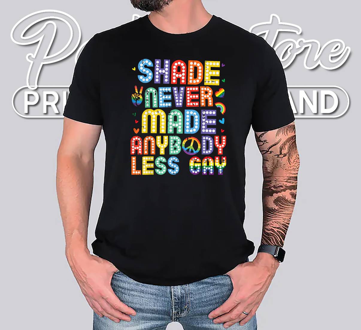 Shade Never Made Anybody Less Gay T-Shirt LGBTQ Ally Pride Month Mens Shade Never Made Anybody Less Gay T-Shirt LGBTQ Ally Pride Month Mens