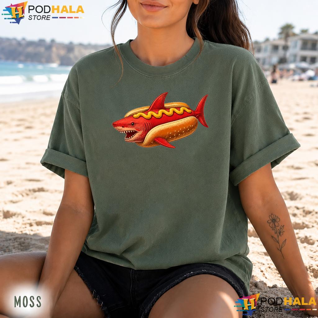 Shark Hot Dog Mustard Comfort Colors Tee Funny Food Mashup Humor Graphic Shark Hot Dog Mustard Comfort Colors Tee Funny Food Mashup Humor Graphic