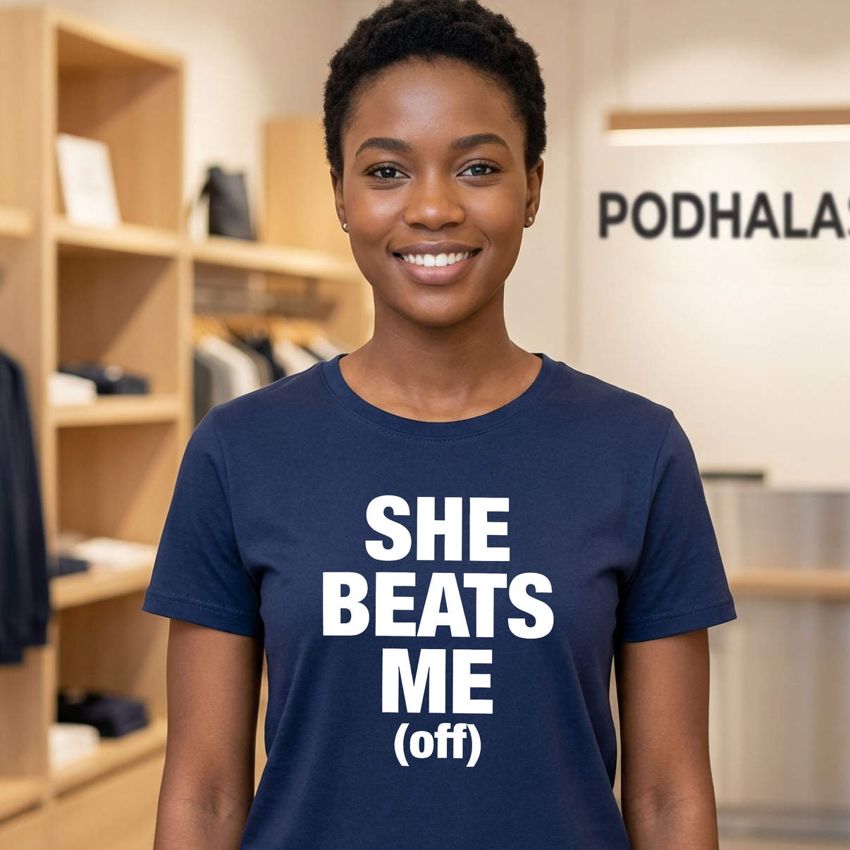 She Beats Me Off Funny Meme Graphic Shirt 2026 Casual Humor Men Fan Apparel