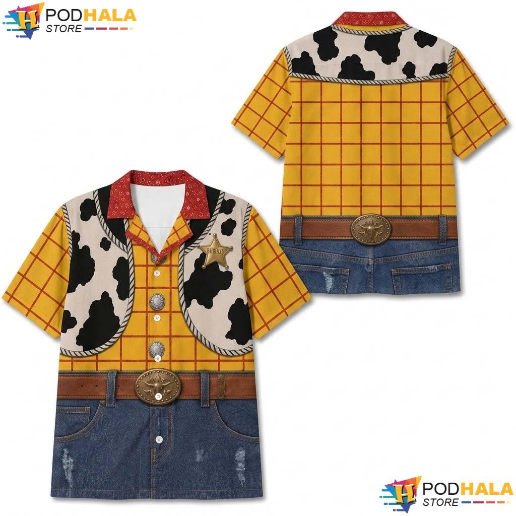 Sheriff Woody Halloween Hawaiian Shirt Toy Story Cosplay Cartoon Aloha