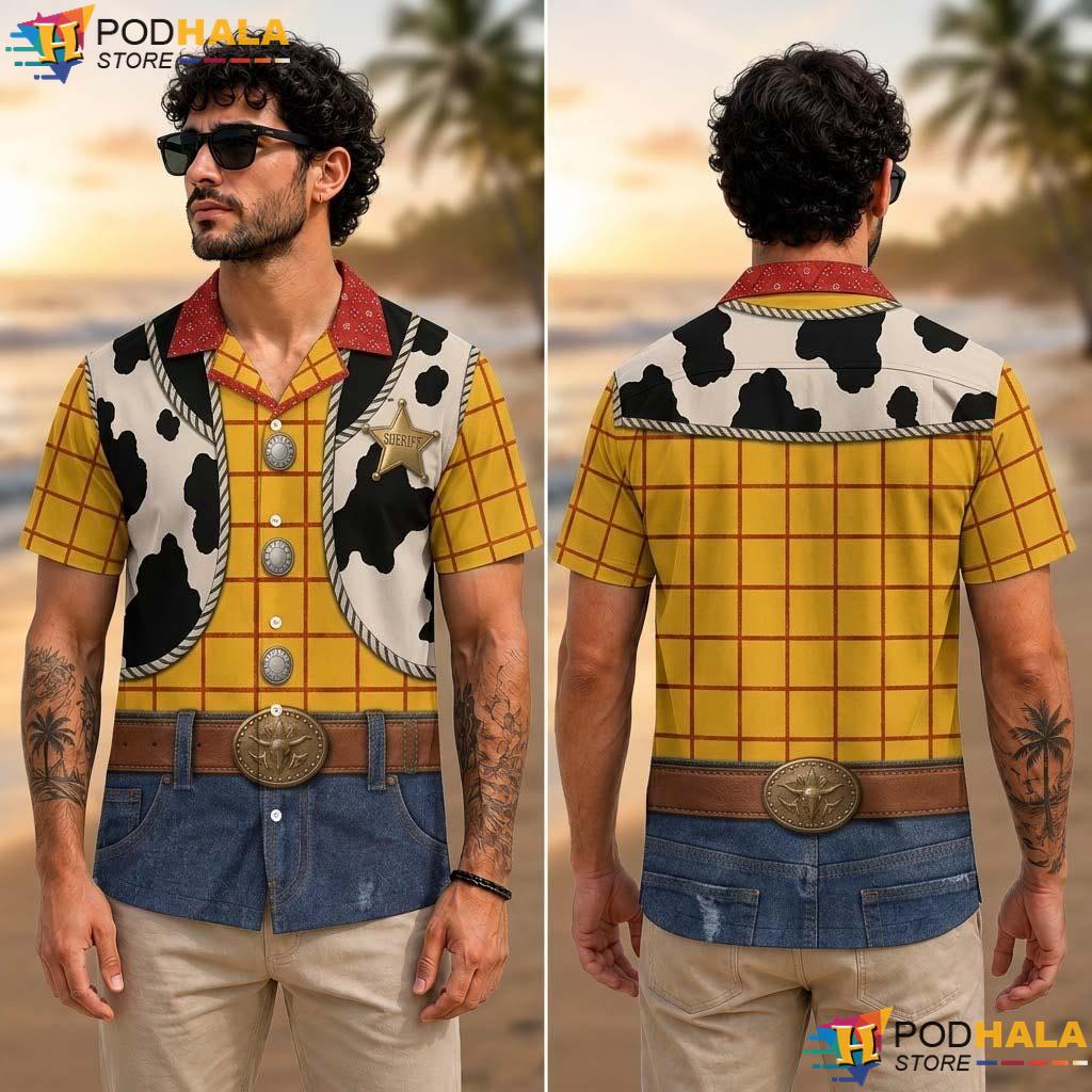 Sheriff Woody Halloween Aloha Shirt Toy Story Cosplay Cartoon Aloha Sheriff Woody Halloween Aloha Shirt Toy Story Cosplay Cartoon Aloha