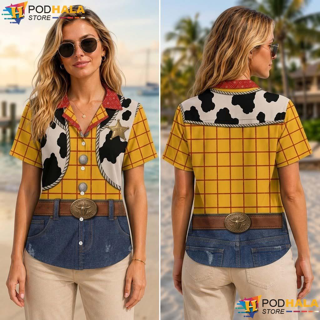 Sheriff Woody Halloween Tropical Shirt Toy Story Cosplay Cartoon Aloha Sheriff Woody Halloween Tropical Shirt Toy Story Cosplay Cartoon Aloha