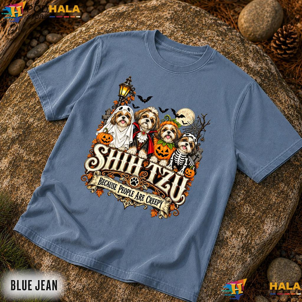 Shih Tzu People Creepy Dogs Comfort Colors Shirt Halloween Apparel Shih Tzu People Creepy Dogs Comfort Colors Shirt Halloween Apparel