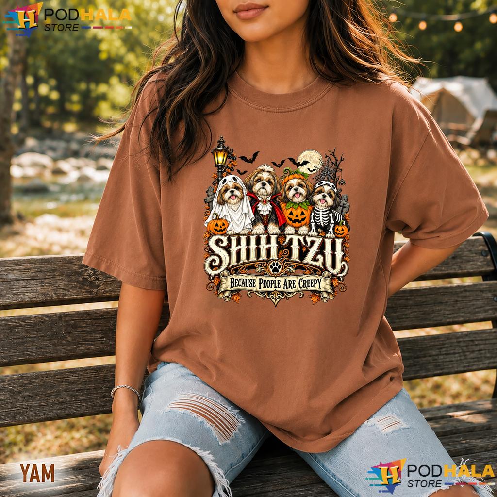 Shih Tzu People Creepy Dogs Comfort Colors Tee Halloween Apparel Shih Tzu People Creepy Dogs Comfort Colors Tee Halloween Apparel