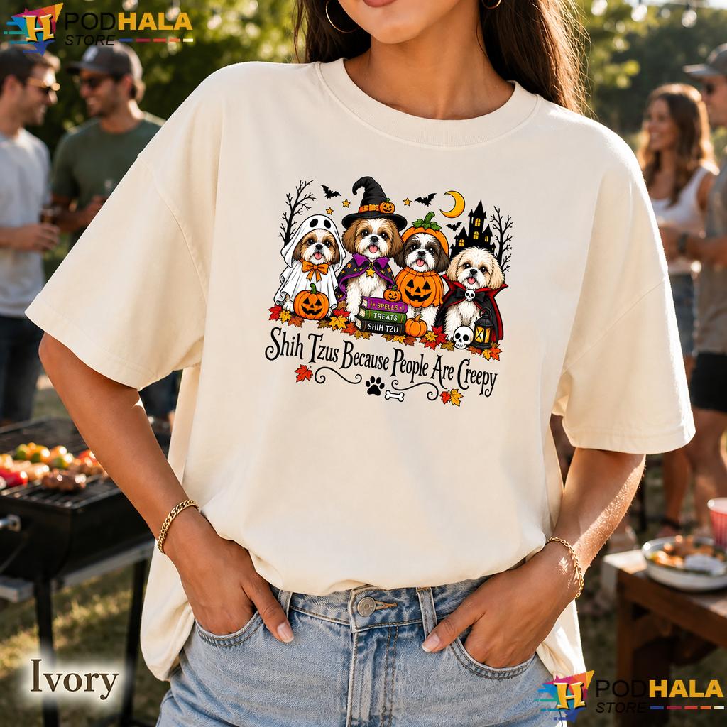 Shih Tzus People Creepy Outfit Comfort Colors Tshirt Halloween Dog Shih Tzus People Creepy Outfit Comfort Colors Tshirt Halloween Dog