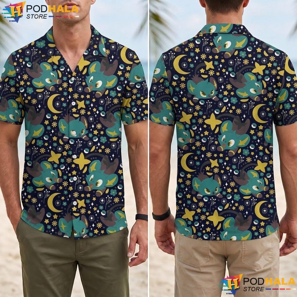 Shinx Electric Cat Aloha Shirt Tropical Summer Beach Outfit Top Shinx Electric Cat Aloha Shirt Tropical Summer Beach Outfit Top