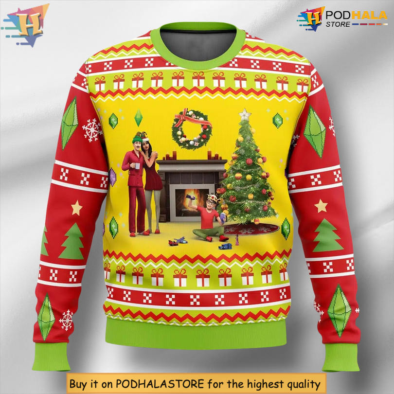 Sims 4 Game Logo Player Gift Theme Festive Holiday Christmas Sweater Sims 4 Game Logo Player Gift Theme Festive Holiday Christmas Sweater