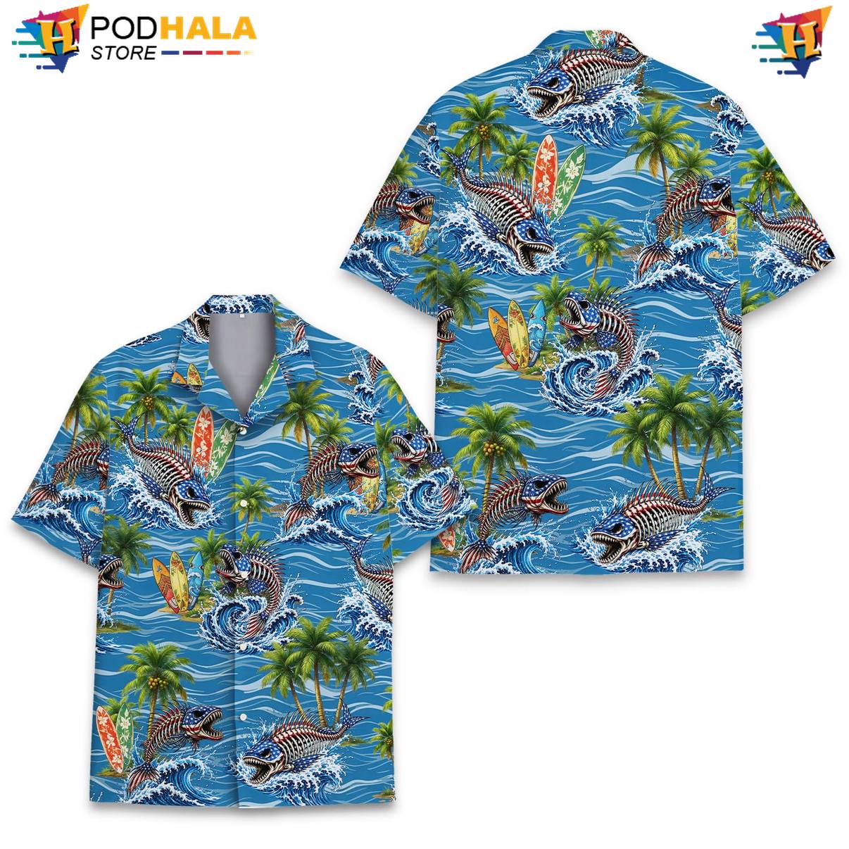 Skeleton Fish Fire Tropical Shirt Mens Novelty Island Vibe Vacation Camp Gear Skeleton Fish Fire Tropical Shirt Mens Novelty Island Vibe Vacation Camp Gear