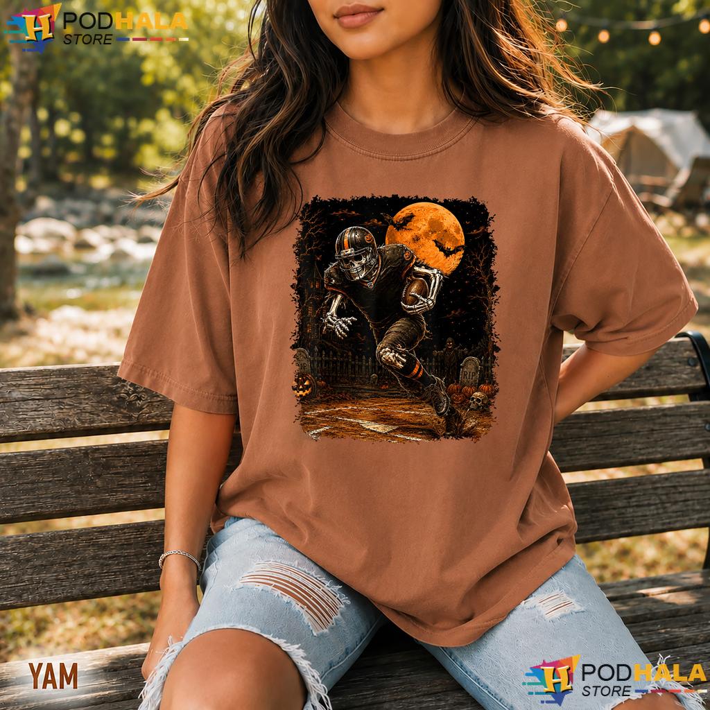 Skeleton Football Boys Mens Comfort Colors Tee Happy Halloween Top Skeleton Football Boys Mens Comfort Colors Tee Happy Halloween Top