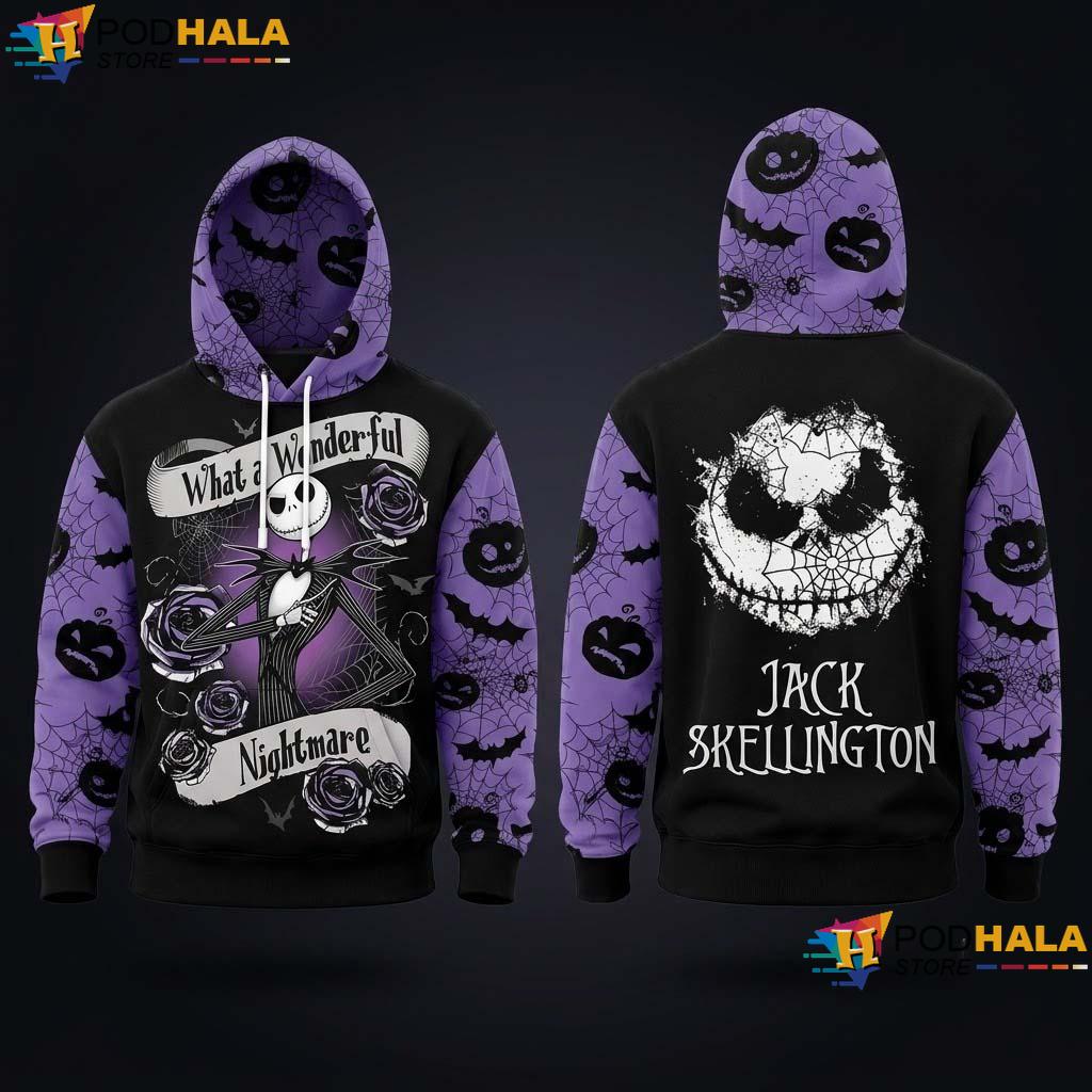 Skellington Halloween AOP Hoodie Nightmare Before Christmas Horror Top