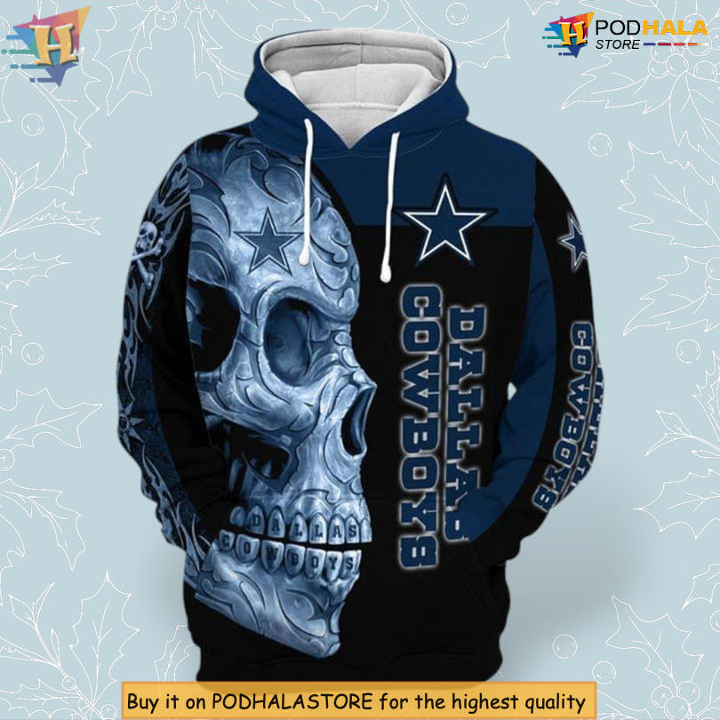 Skull Graphic Collection Dallas Cowboys Unisex Hoodie 3D All Over Print