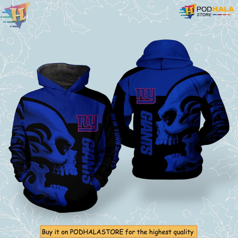Skull Graphic Design New York Giants Winter Hoodie Fearless Team Style