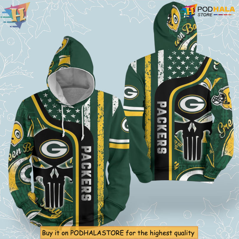 Skull Pattern Collaboration Green Bay Packers Hoodie 3D Full Print Apparel Skull Pattern Collaboration Green Bay Packers Hoodie 3D Full Print Apparel