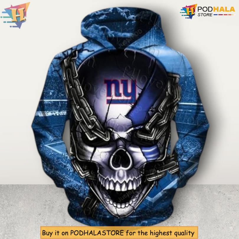 Skull Style Edition Retro New York Giants Hoodie Unique 3D Print