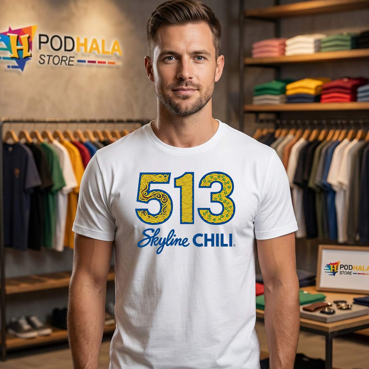Skyline Chili Graphic Fan Shirt Funny Food Meme Retro Design Apparel For Men