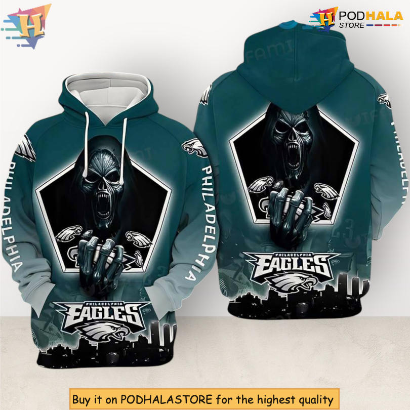 Skyline Death Green Edition Philadelphia Eagles Hoodie 3D Custom Gear Skyline Death Green Edition Philadelphia Eagles Hoodie 3D Custom Gear