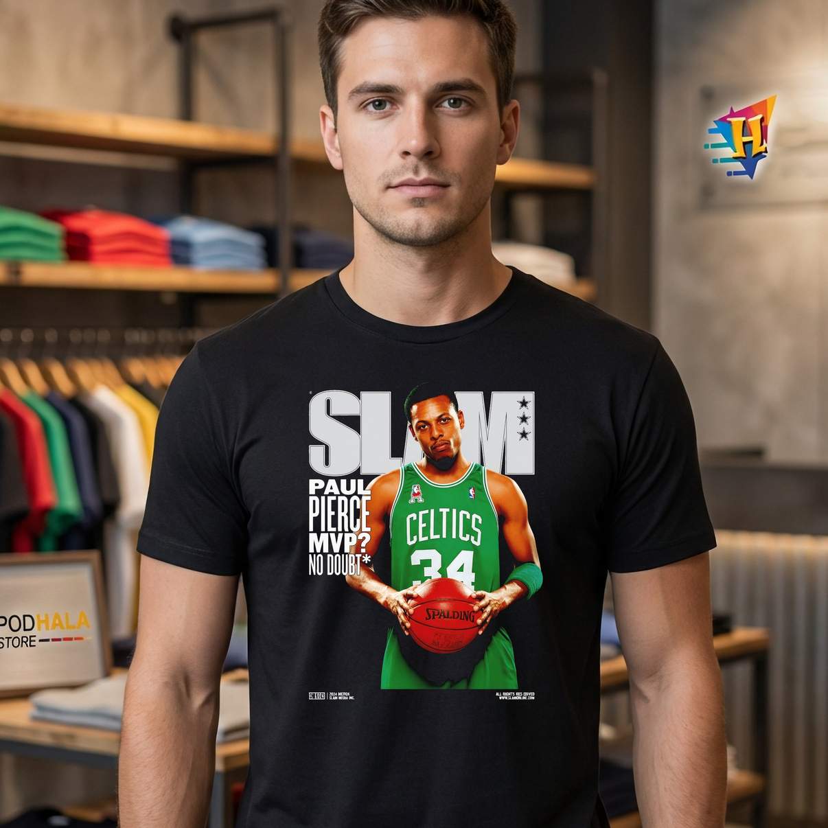 Slam Kevin Paul Pierce MVP Shirt No Doubt Cover Basketball Fan Graphic Men