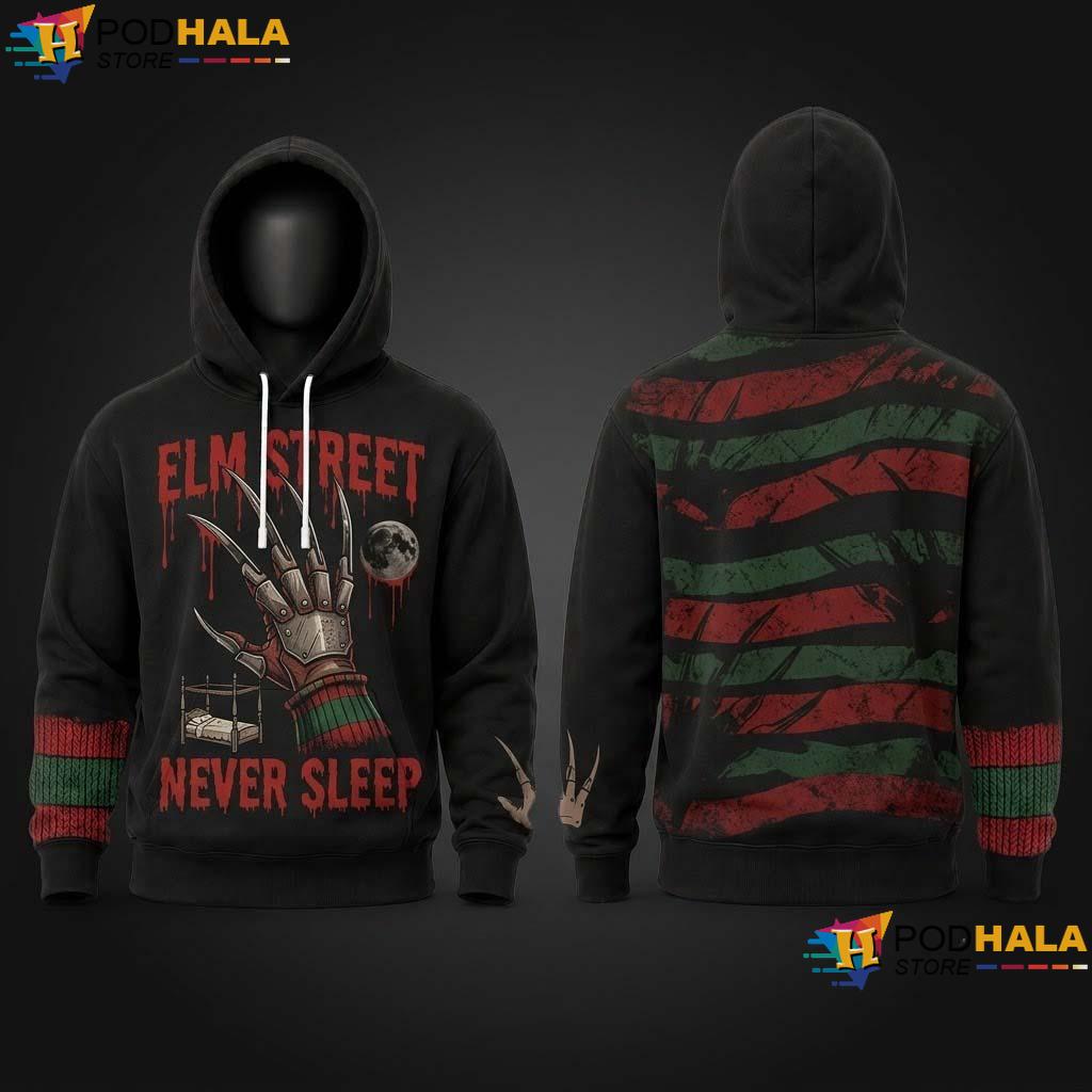 Slasher Freddy Halloween 3D Hoodie Krueger Nightmare Elm Horror Apparel