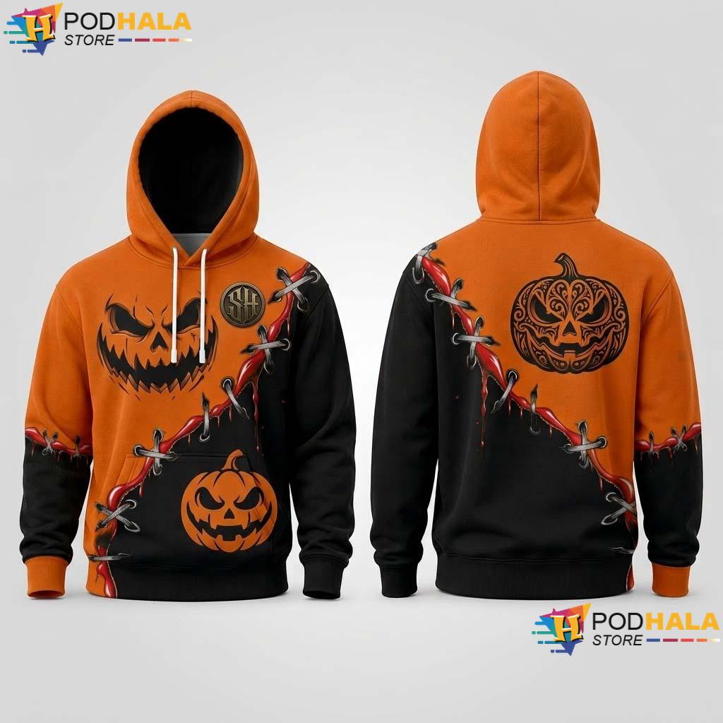 Smiling Halloween 3D Printed Hoodie Evil Creepy Horror Spooky Apparel