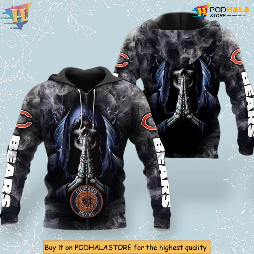 Smoke Death Pattern Chicago Bears Graphic Hoodie Pullover Edition Smoke Death Pattern Chicago Bears Graphic Hoodie Pullover Edition