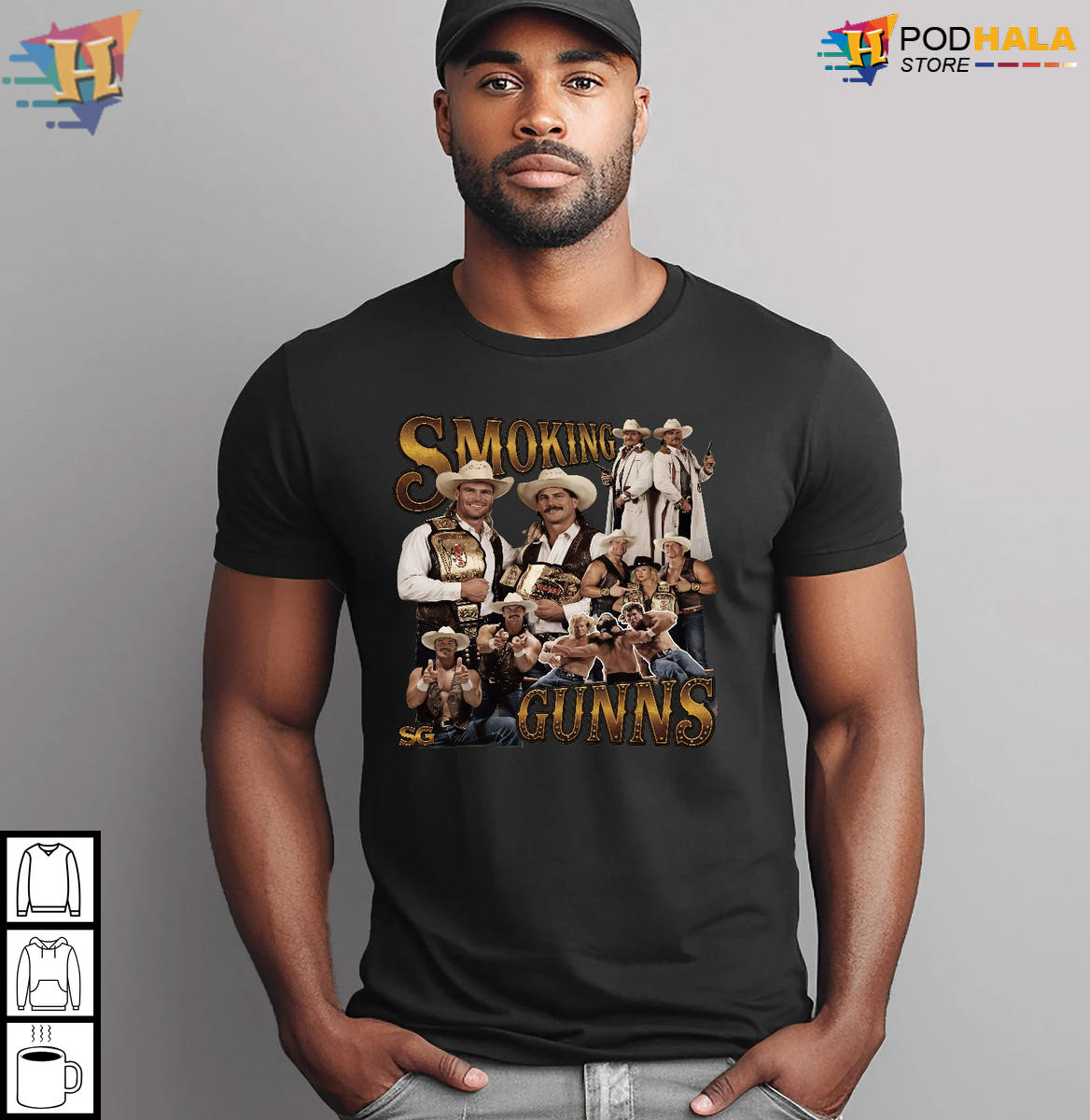 Smoking Gunns 1996 WWF Wrestling 90s Vintage Cowboy Tag Team T-Shirt Fans Gift