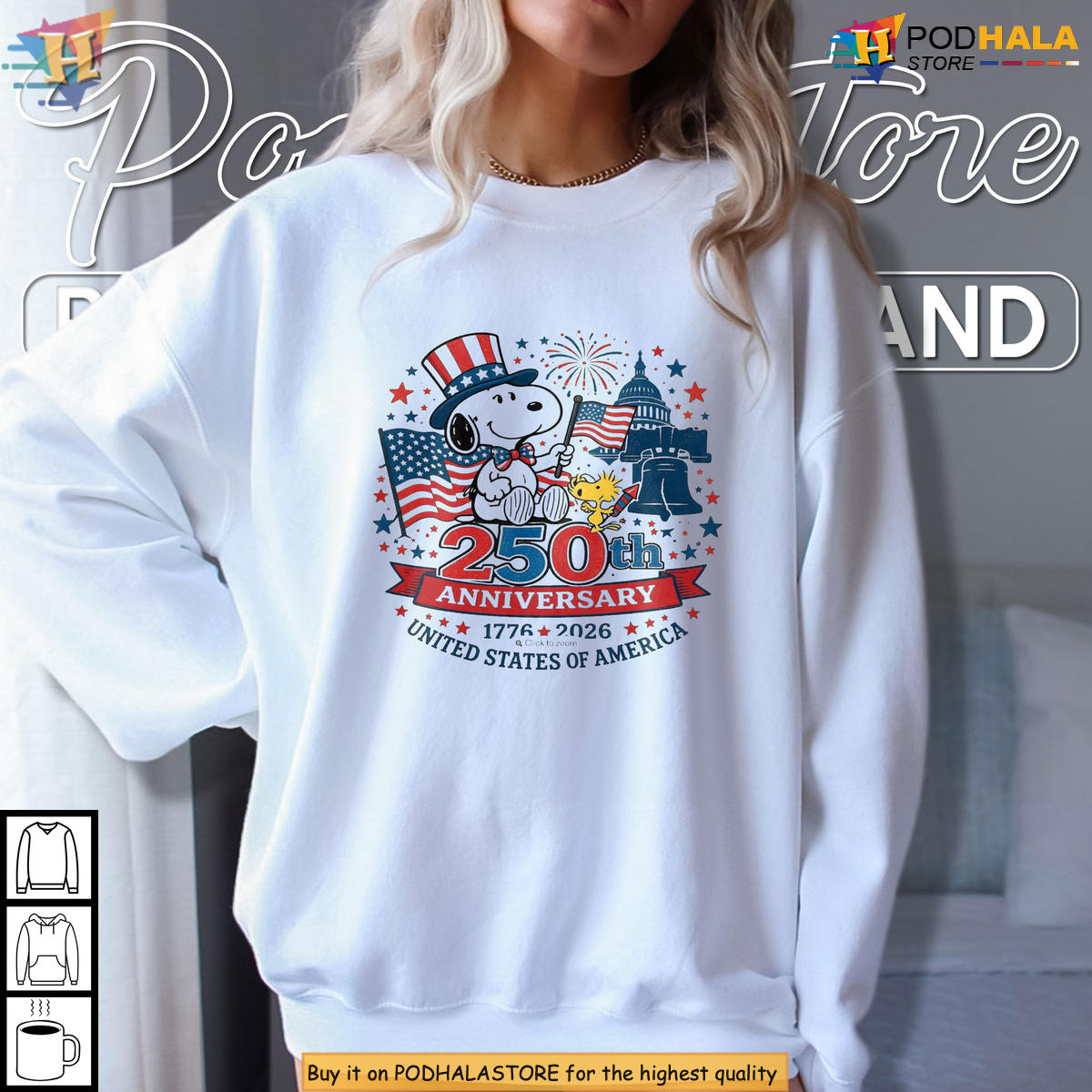 Snoopy 250th Anniversary Patriotic Dog USA 1776-2026 T-Shirt