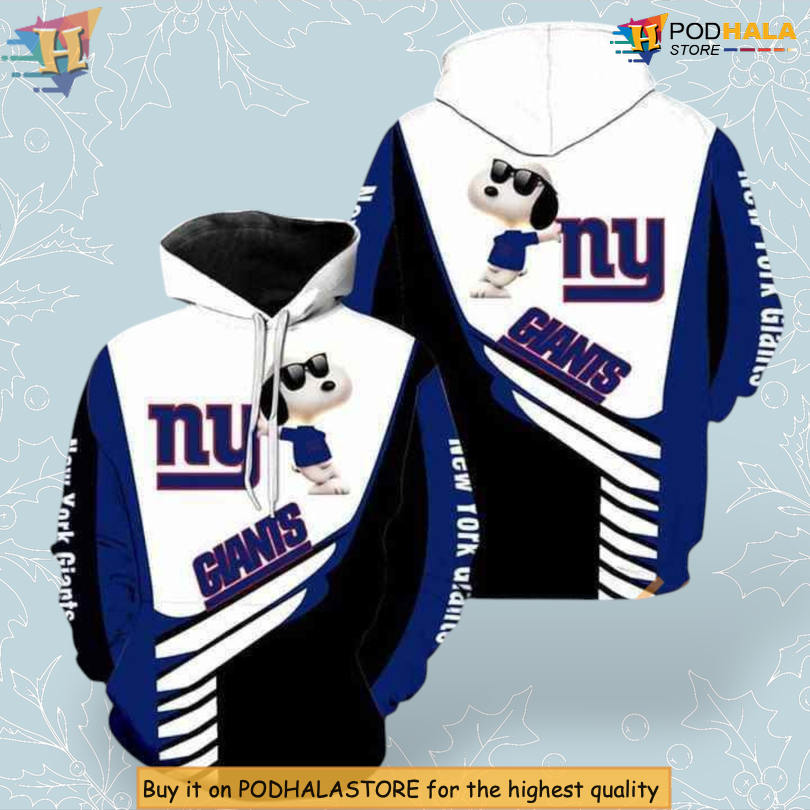 Snoopy Cartoon Style Vintage New York Giants Hoodie Cute Fan Sweatshirt