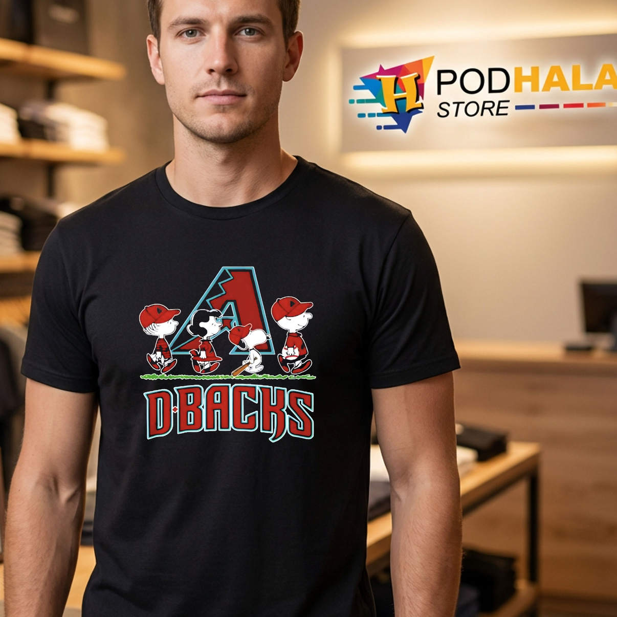 Snoopy Charlie Brown Arizona Baseball Shirt 2026 Diamondbacks Fan Apparel