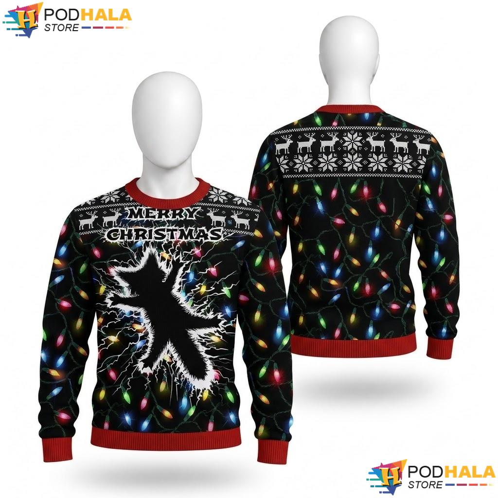 Snowflake Lights Ugly Christmas Sweater Cool Merry Festive Pullover