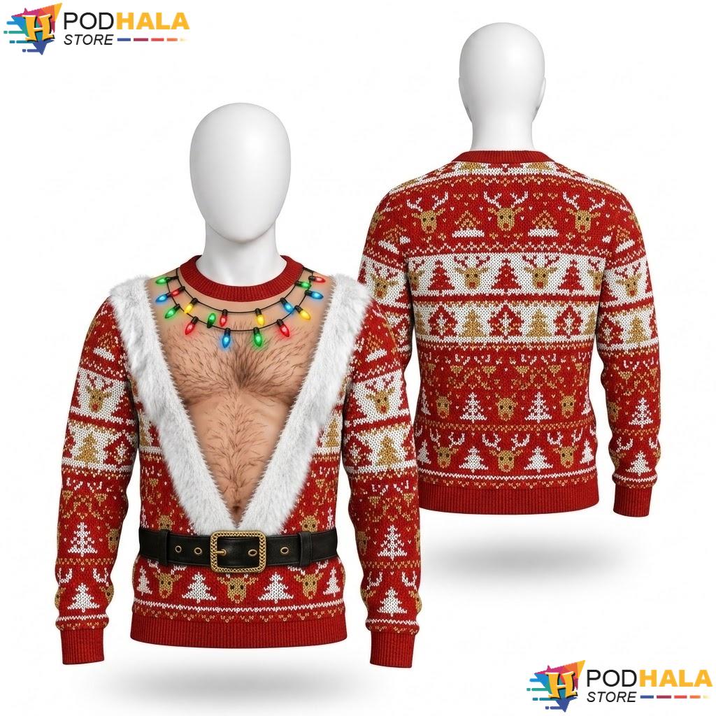 Snowman Funny Ugly Christmas Sweater Quirky Holiday Mens Graphic Top