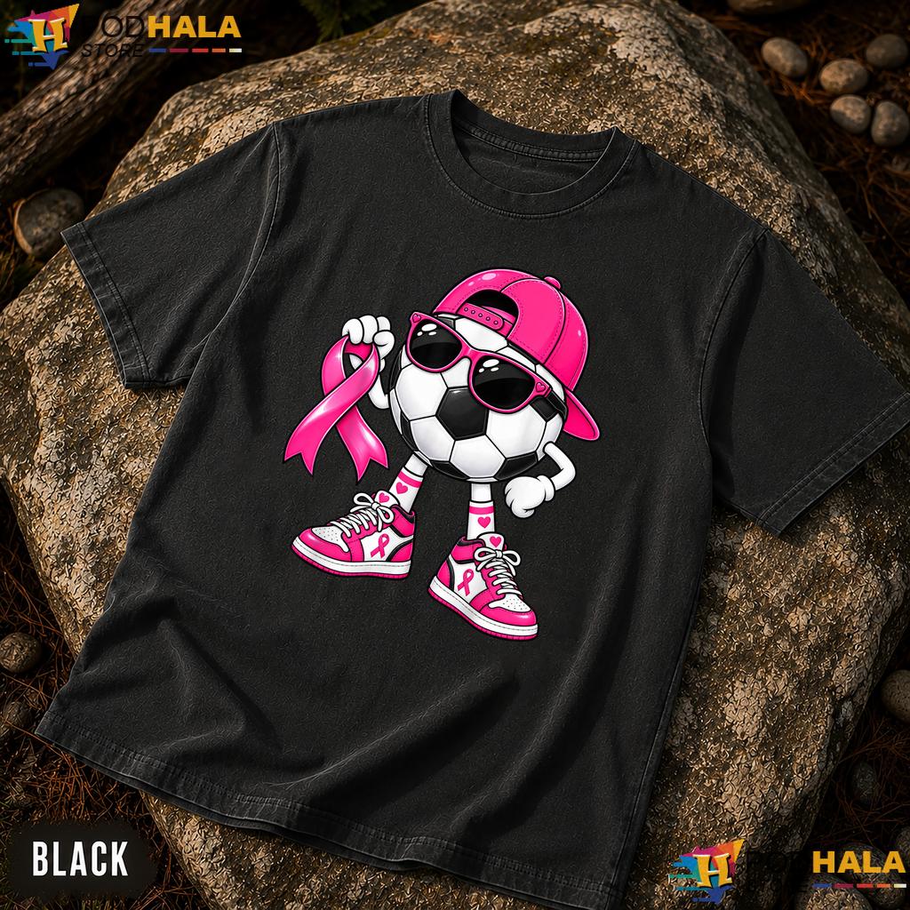Soccer Drip Pink Ribbon Comfort Colors Shirt Breast Cancer Boys Kids