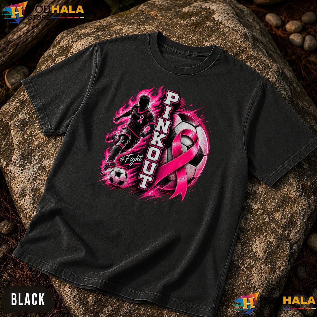 Soccer Pink Out Mens Womens Comfort Colors TShirt Breast Cancer Month