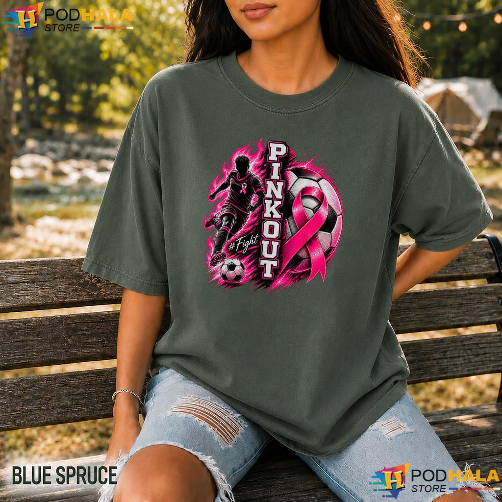 Soccer Pink Out Mens Womens Comfort Colors T-Shirt Breast Cancer Month Soccer Pink Out Mens Womens Comfort Colors T-Shirt Breast Cancer Month
