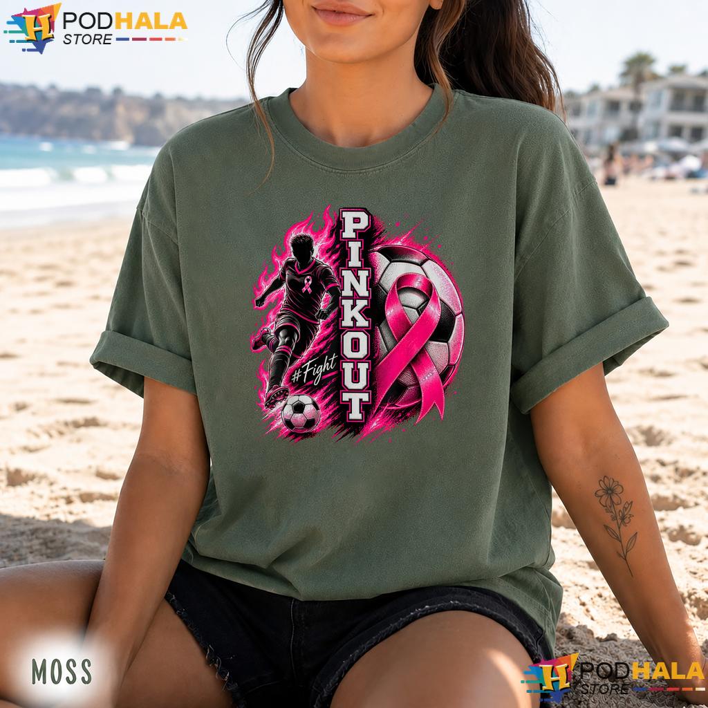 Soccer Pink Out Mens Womens Comfort Colors Tee Breast Cancer Month Soccer Pink Out Mens Womens Comfort Colors Tee Breast Cancer Month