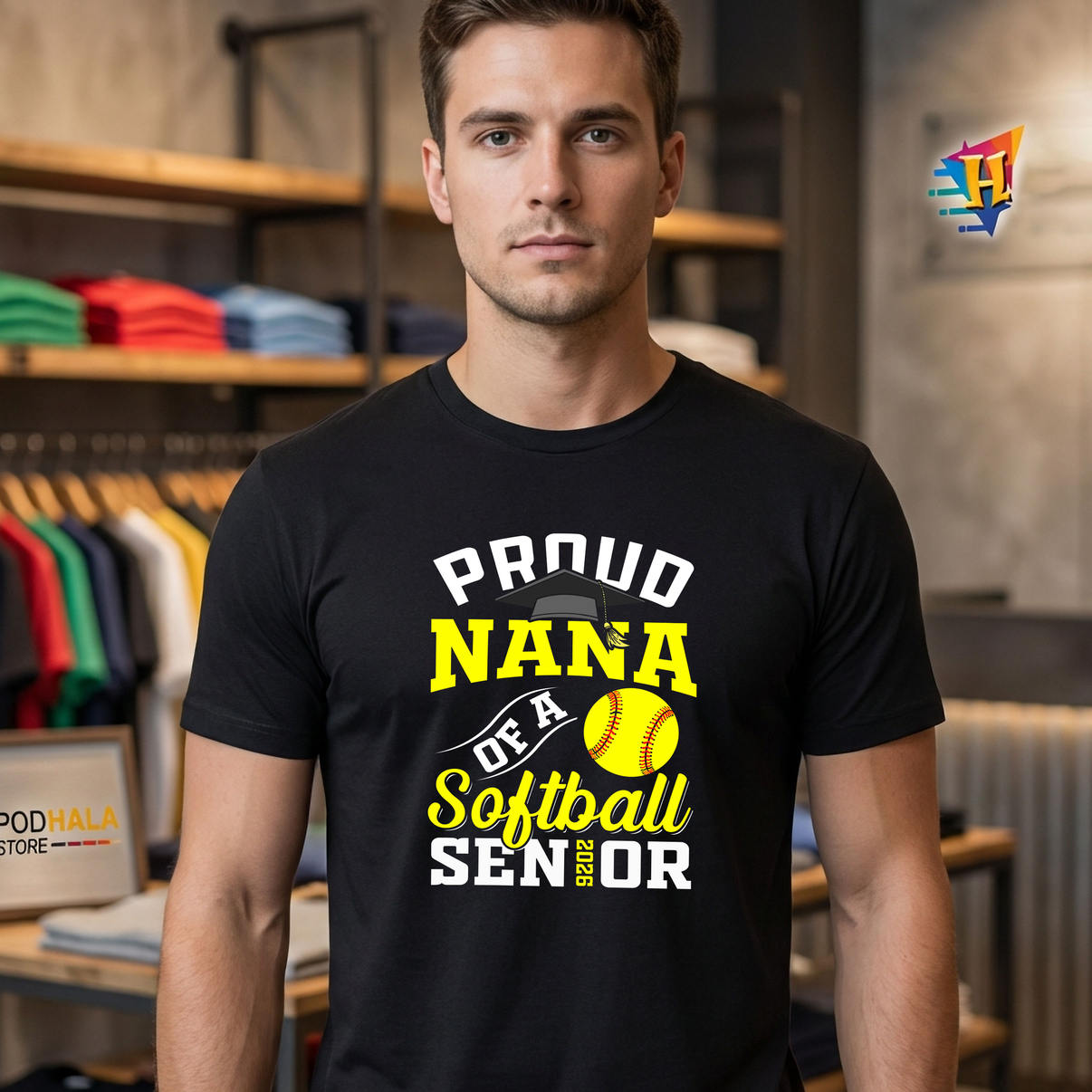 Softball Senior Proud Nana Class Of Graduation Shirt 2026 Family Fan Apparel