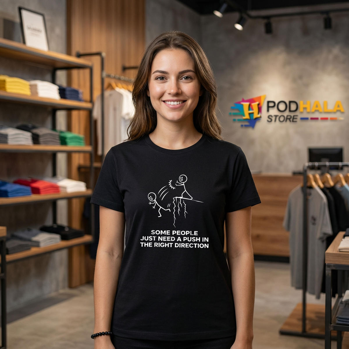Some People Just Need A Push Shirt 2026 In The Right Direction Funny Fan Gear