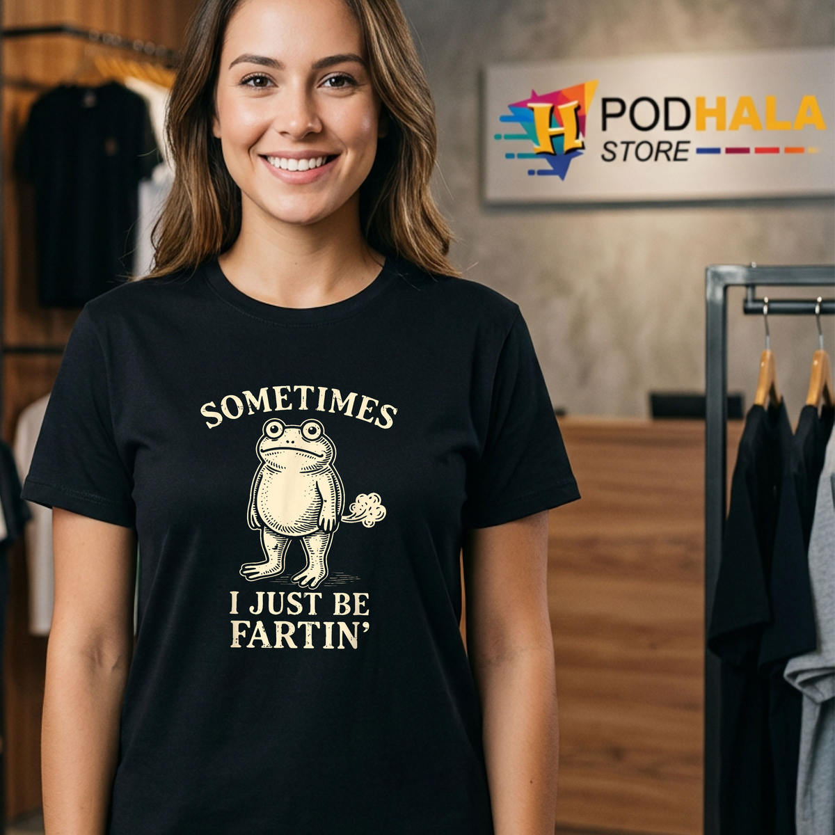 Sometimes I Just Funny Fartin Shirt 2026 Frog Meme Adult Humor Graphic Apparel