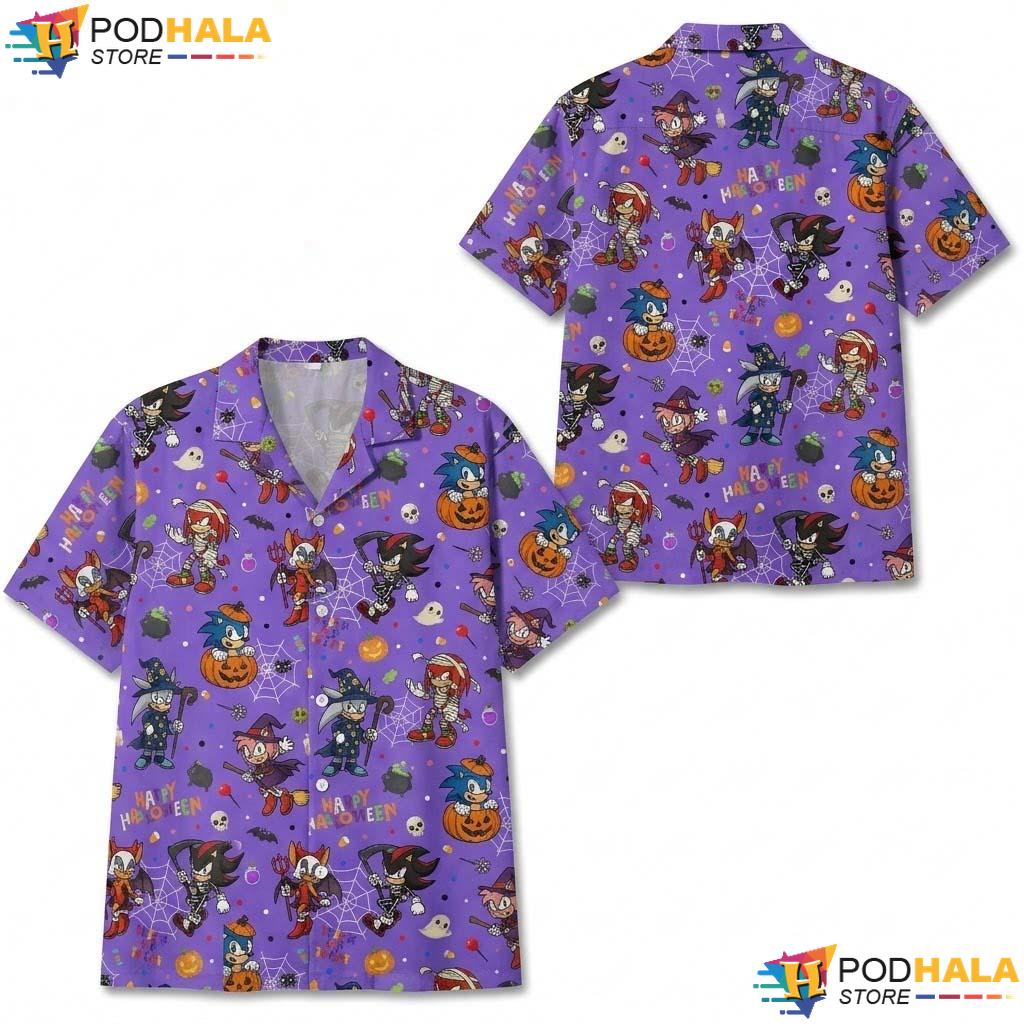 Sonic Gamer Halloween Hawaiian Shirt Streetwear Retro Video Game Aloha