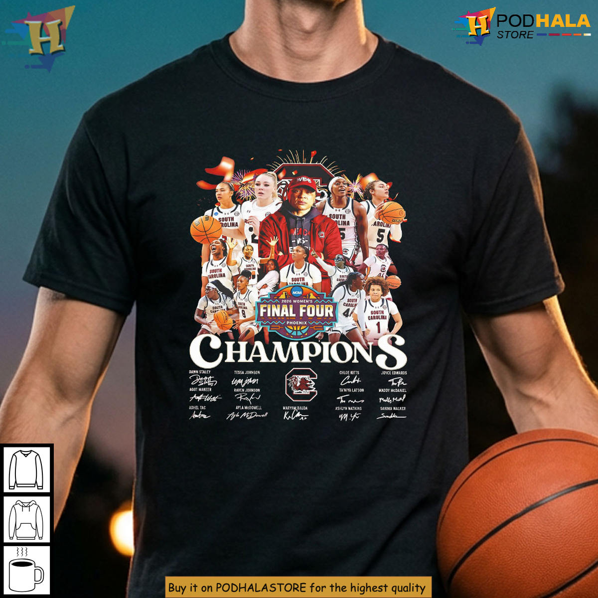 South Carolina Women's Basketball 2026 Final Four NCAA Champions Fan T-Shirt