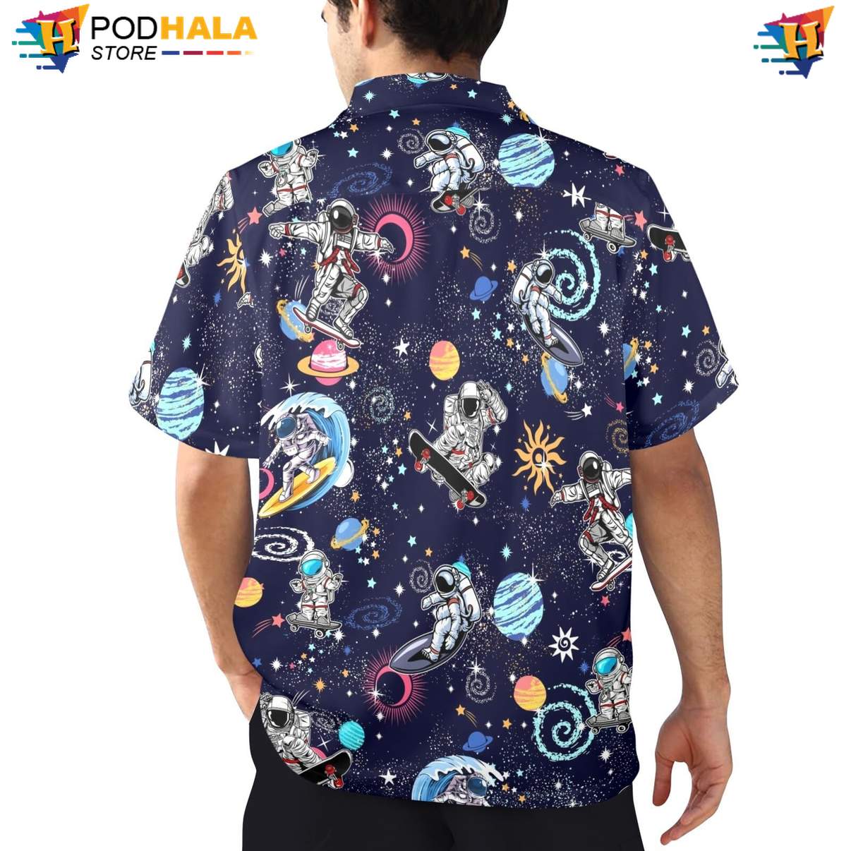 Space Astronaut Funny Aloha Shirt Mens Summer Beach Party Resort Wear Space Astronaut Funny Aloha Shirt Mens Summer Beach Party Resort Wear