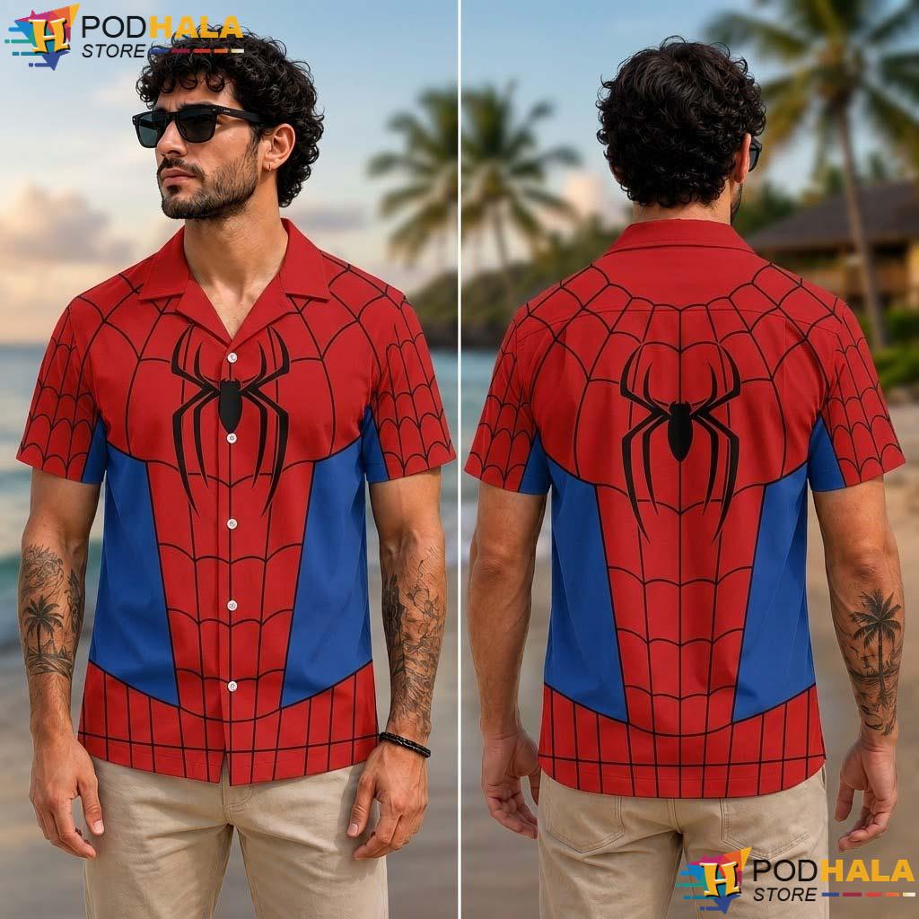 Spider Man Cosplay Halloween Hawaiian Shirt Superhero Brand New Day Aloha