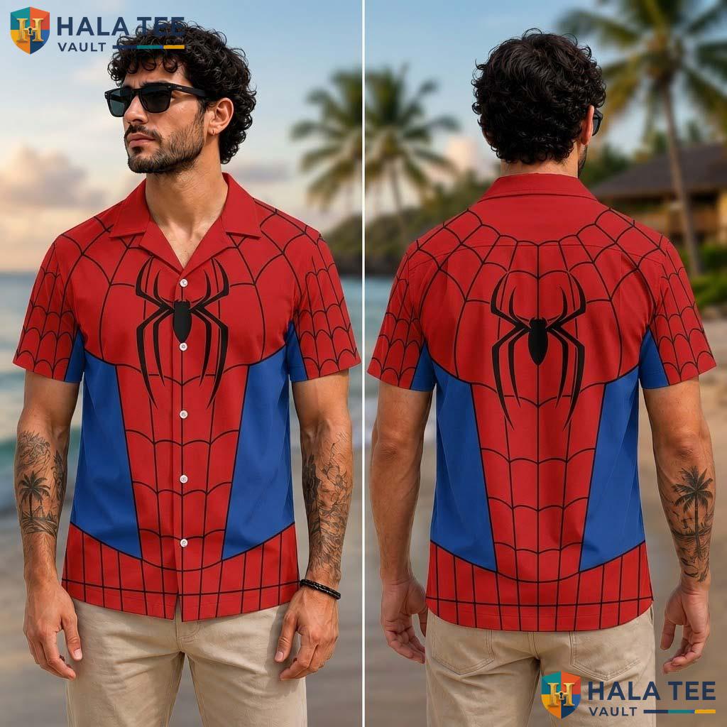 Spider Man Cosplay Halloween Hawaiian Shirt Superhero Brand New Day