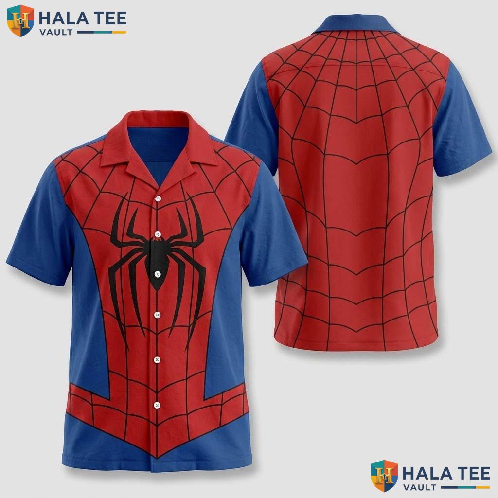 Spider Man Halloween Hawaiian Shirt Superhero Cosplay Party Aloha Top