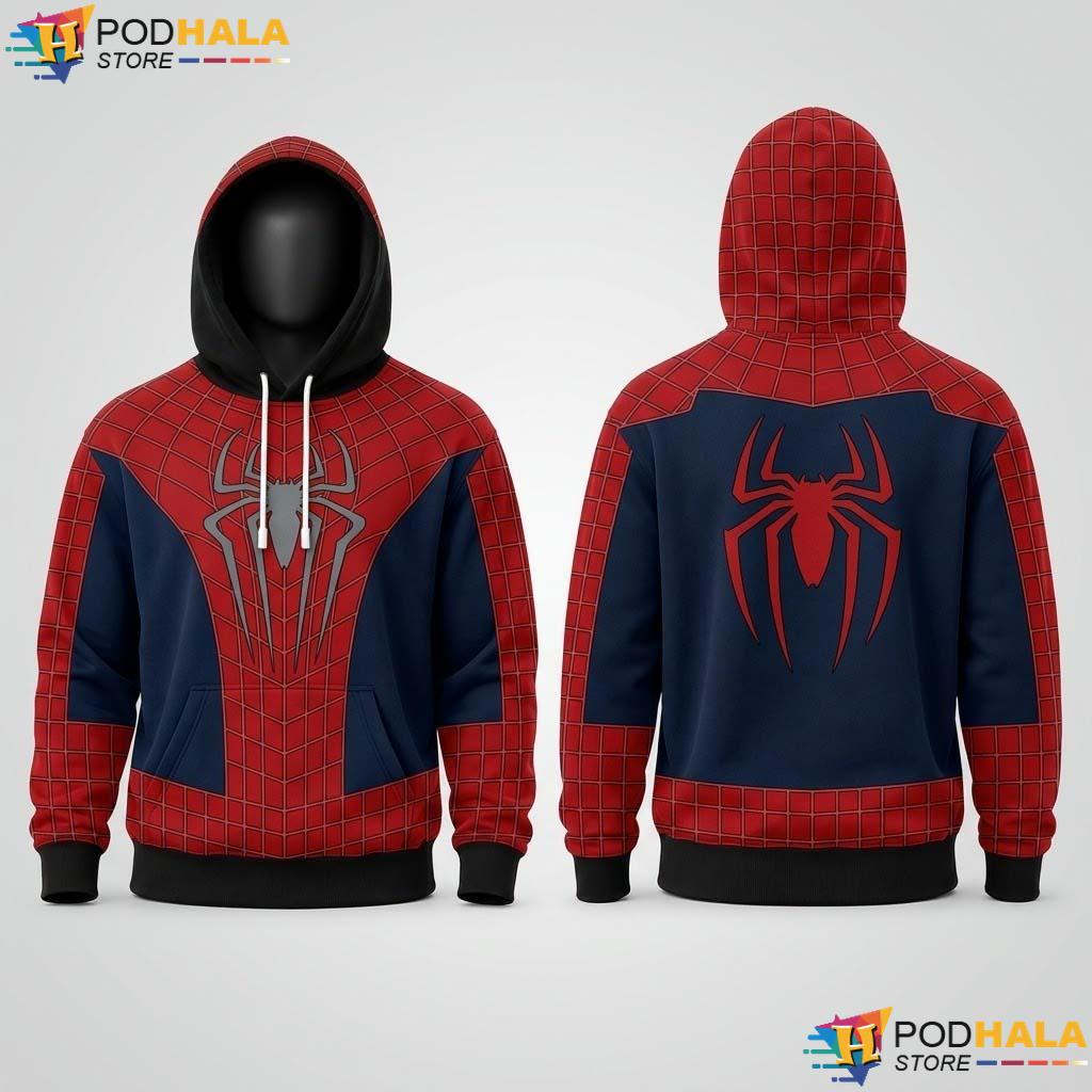 Spiderman Suit Cosplay 3D Hoodie Superhero Halloween Costume Apparel
