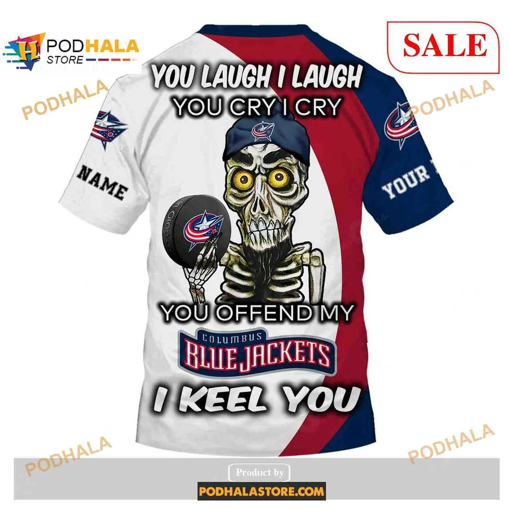 Spirited Columbus Blue Jackets 3D Print Hoodie, Bold Team Logo In Navy Red White Spirited Columbus Blue Jackets 3D Print Hoodie, Bold Team Logo In Navy Red White