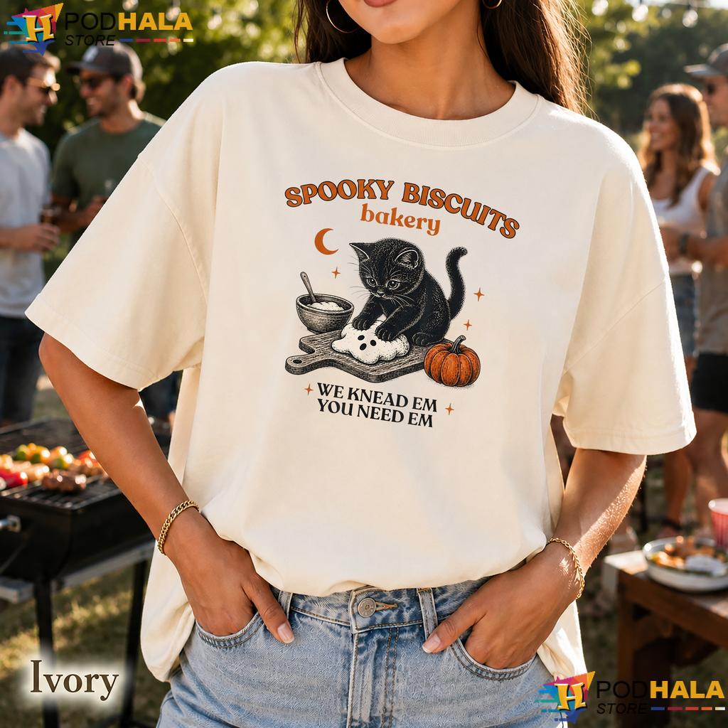 Spooky Biscuits Bakery Comfort Colors Tshirt Black Cat Halloween Pumpkin Spooky Biscuits Bakery Comfort Colors Tshirt Black Cat Halloween Pumpkin