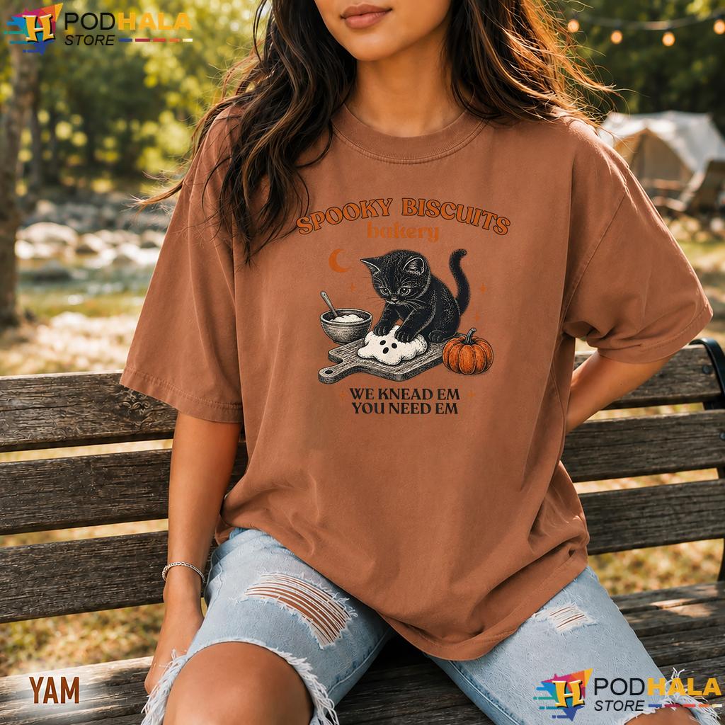Spooky Biscuits Bakery Comfort Colors Tee Black Cat Halloween Pumpkin Spooky Biscuits Bakery Comfort Colors Tee Black Cat Halloween Pumpkin