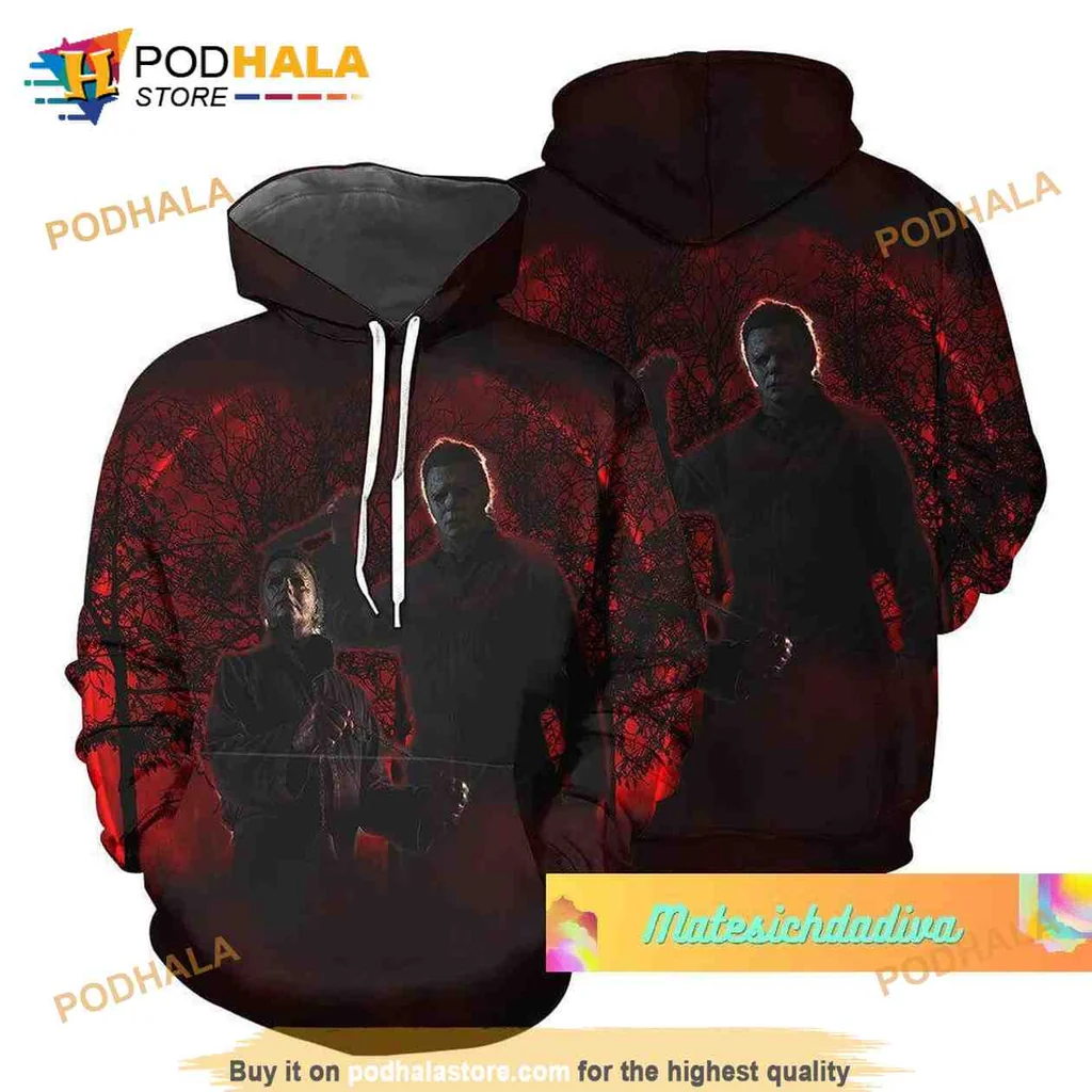 Spooky Michael Myers 3d Hoodie Featuring Dark Horror Design